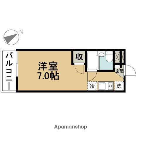 サンバレー3(ワンルーム/2階)の間取り写真