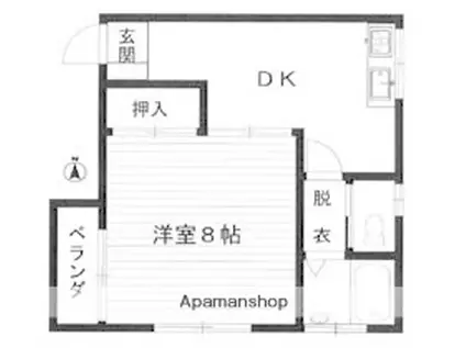 旭日グロリア(1K/3階)の間取り写真