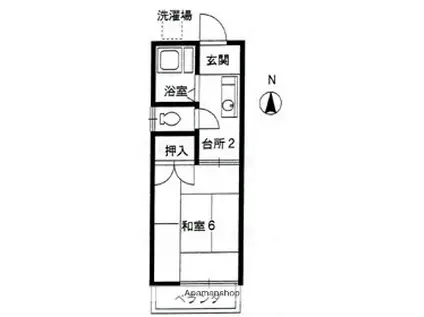 タケトミハイツ(1K/2階)の間取り写真