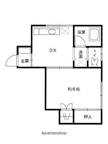 矢島コーポ(1K/1階)の間取り写真