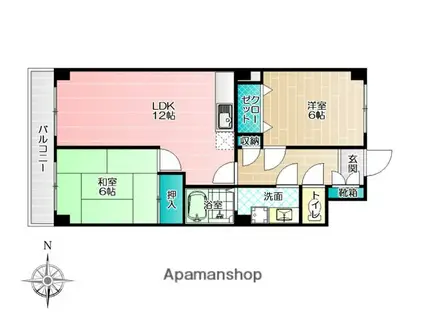 フェリシア(2LDK/3階)の間取り写真