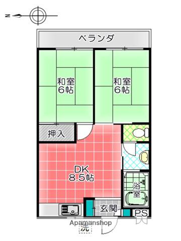 コーポ宝(2DK/1階)の間取り写真