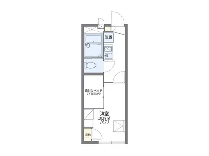 レオパレスイーストピア(1K/1階)の間取り写真