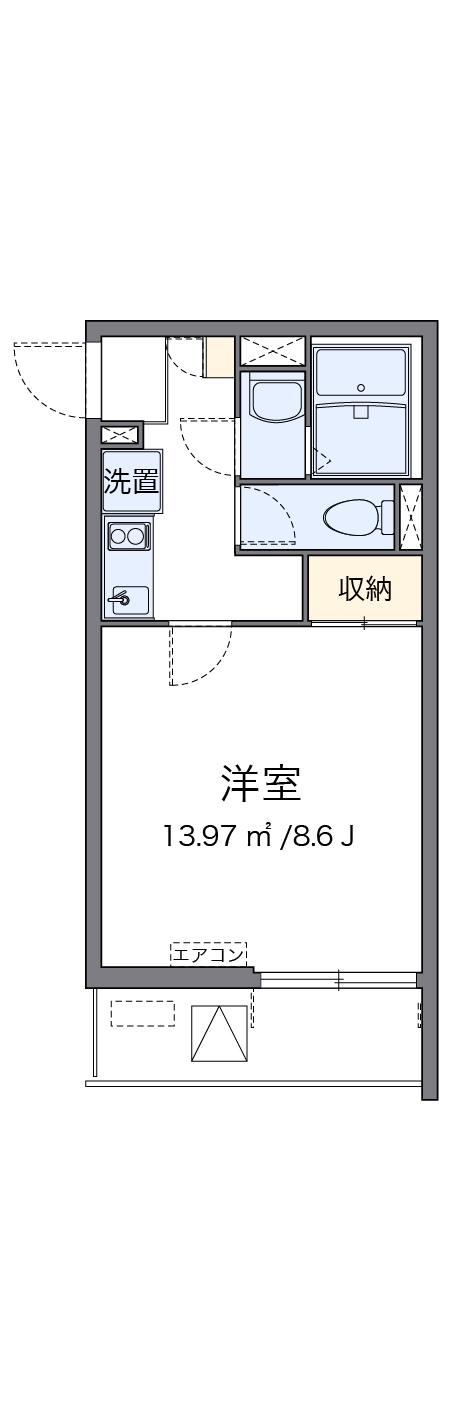 クレイノSMALLRIVERⅡ(1K/3階)の間取り写真