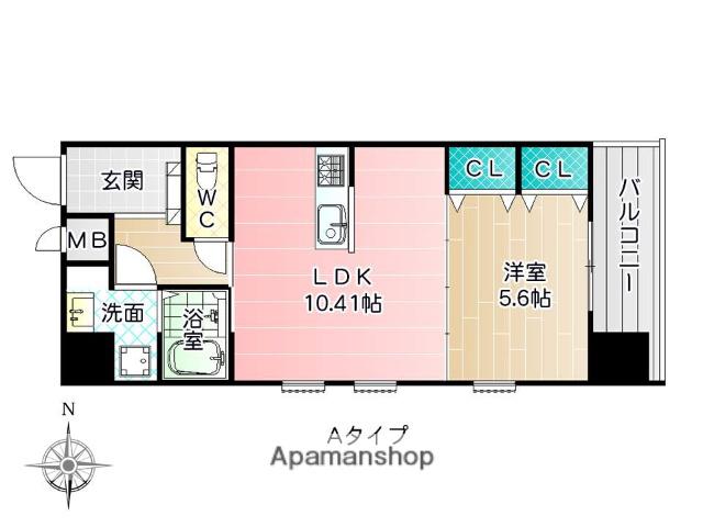 シャトルⅢ(1LDK/2階)の間取り写真
