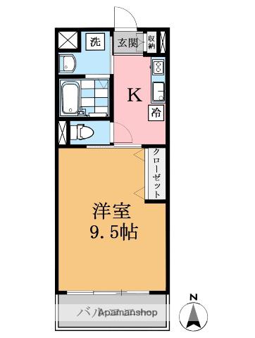 CELTIS 扇(1K/3階)の間取り写真