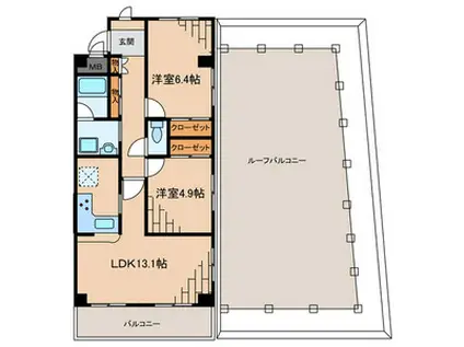 フォーレスト北綾瀬2(2LDK/4階)の間取り写真