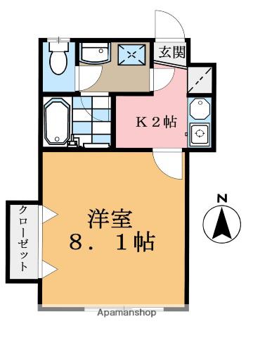 サンヴィレッジ瑞穂(1K/1階)の間取り写真