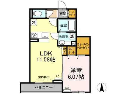 セジュール東尾久(1LDK/3階)の間取り写真