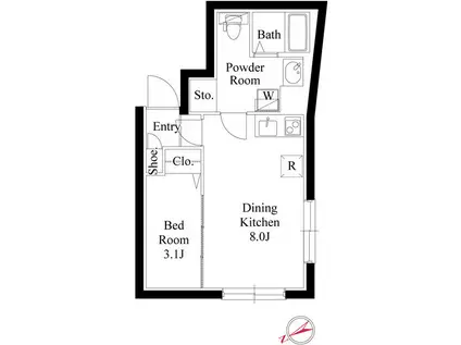 堀切ガーデンテラス(1LDK/4階)の間取り写真