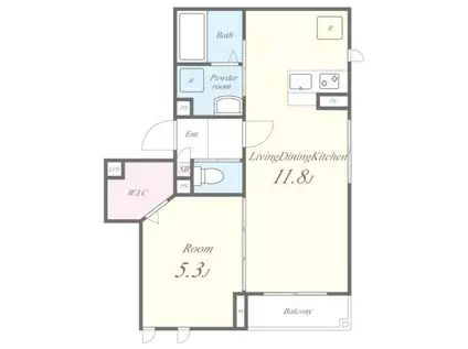 FRAISIER(1LDK/2階)の間取り写真