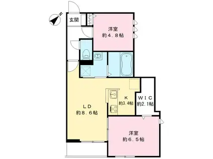 グランメゾン楓(2LDK/1階)の間取り写真