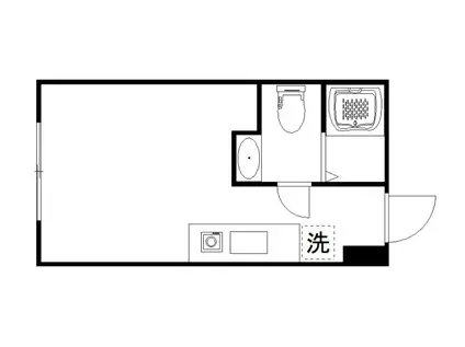 ルテラ氷川町(ワンルーム/1階)の間取り写真
