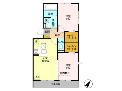 CHコート(2LDK/1階)の間取り写真