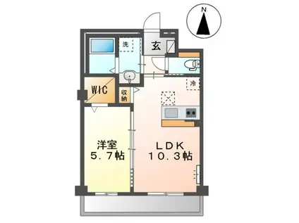 草加市花栗マンション工事(1LDK/1階)の間取り写真