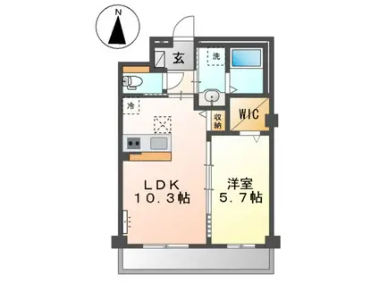 草加市花栗マンション工事(1LDK/1階)の間取り写真