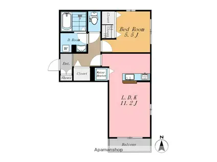 サンスクエア(1LDK/1階)の間取り写真