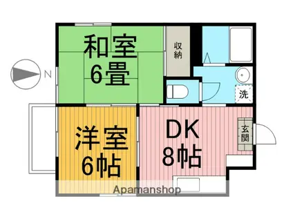 ディアスレイ(2DK/2階)の間取り写真