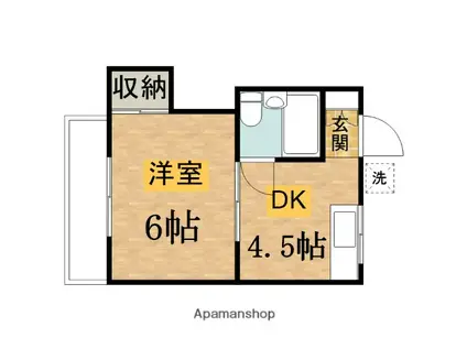 竹の家荘(1DK/2階)の間取り写真