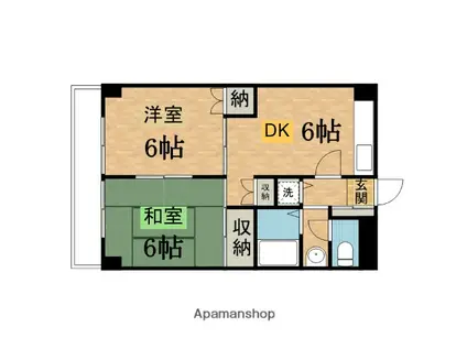 サンハイムタチバナC(2DK/2階)の間取り写真