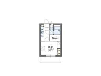 レオパレスチェリーガーデンA(1K/2階)の間取り写真