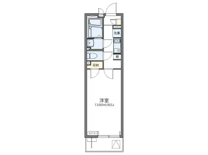 レオネクスト八重(1K/2階)の間取り写真