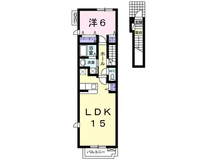 ボニート(1LDK/2階)の間取り写真