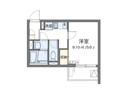 クレイノシャ ブラン プティ(1K/3階)の間取り写真