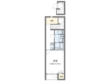 クレイノアーカス(1K/2階)の間取り写真