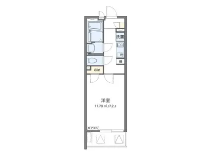 クレイノサクシード所沢(1K/2階)の間取り写真