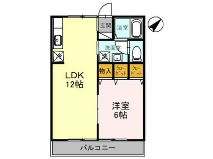 アーバンライフ ⅡⅢ(1LDK/1階)の間取り写真