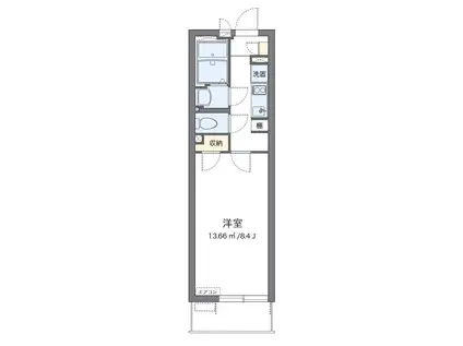 クレイノTハウス 弥生町(1K/3階)の間取り写真