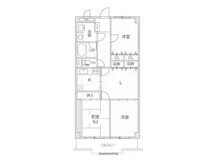 ピアグランデ弐番館(3DK/2階)の間取り写真