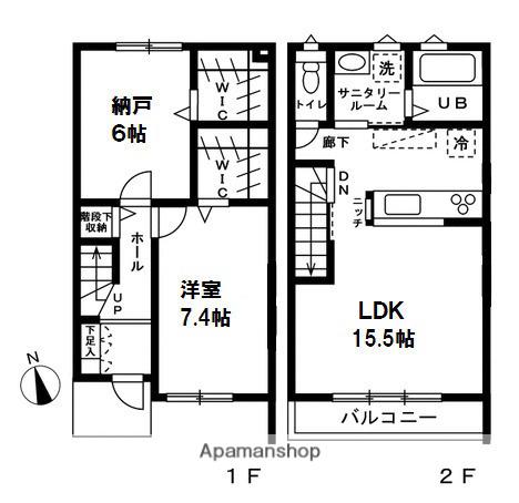 メゾン・ド・ブランヴァン(1SLDK)の間取り写真
