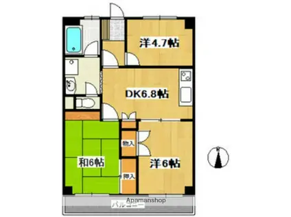 第二メゾン大泉(3DK/2階)の間取り写真