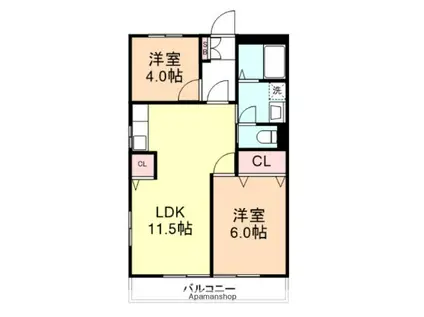 グリーンマンション(2LDK/3階)の間取り写真