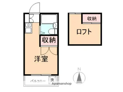 アビタシオン東伏見A(ワンルーム/2階)の間取り写真