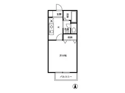 メゾン・ド・モエ(1K/2階)の間取り写真