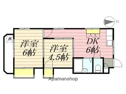 フレンドリープラザⅡ(2DK/1階)の間取り写真