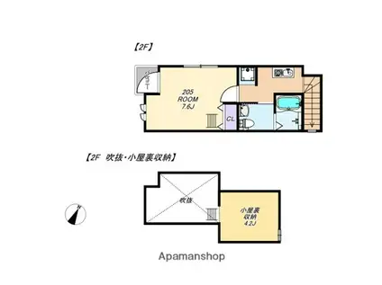 クレオ石神井公園(1K/2階)の間取り写真