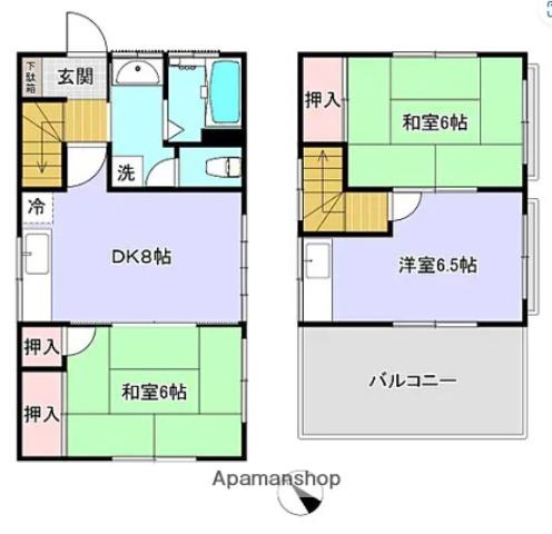西武池袋・豊島線 ひばりケ丘駅(東京) 徒歩9分 2階建 築29年(3DK)の間取り写真