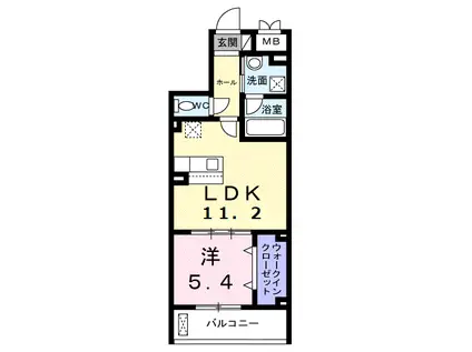 メイガーデン(1LDK/1階)の間取り写真