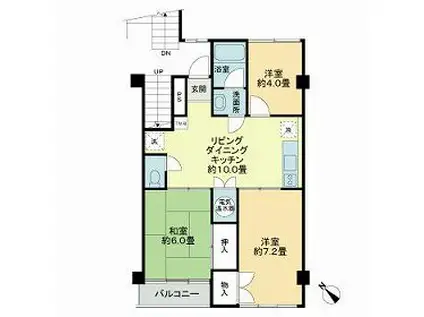 ライオンズマンション富士見台(3DK/3階)の間取り写真