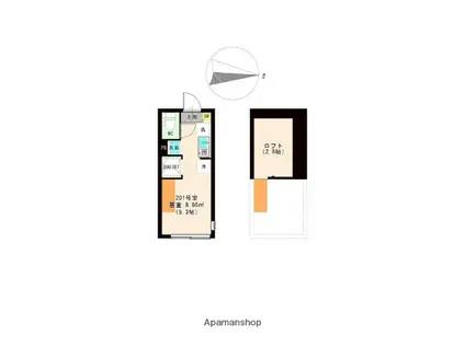 THE MARIS COURT 練馬(ワンルーム/2階)の間取り写真