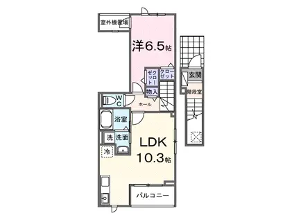 レルージュ(1LDK/2階)の間取り写真