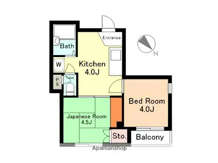 メゾンドルチェ(2K/3階)の間取り写真