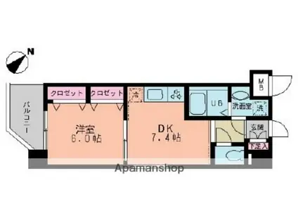 ルーチェ茗荷谷(1DK/3階)の間取り写真