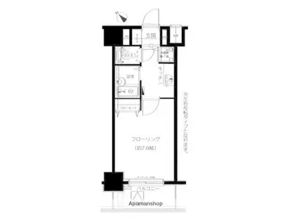 メインステージ茅場町(1K/3階)の間取り写真