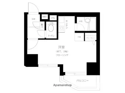 メインステージ本駒込駅前(ワンルーム/6階)の間取り写真