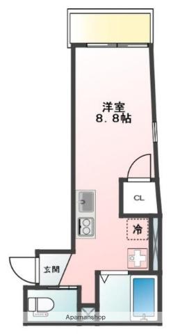 GLANZ町屋2(ワンルーム/1階)の間取り写真